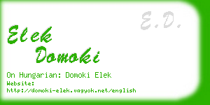 elek domoki business card